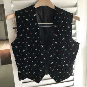 Vintage velvet embroidered vest